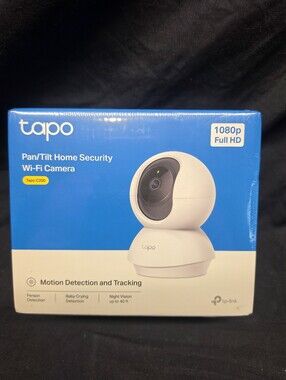 TP-Link Tapo C200 White & Black Pan/Tilt Wi‑Fi Security Camera (Boxed)
